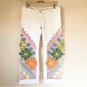 Kovey Rare Crochet Floral Pants